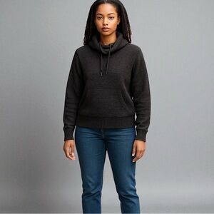 Birch‎ Black Funnel Neck Drawstring Cozy Outdoor Pullover Sweater Size M